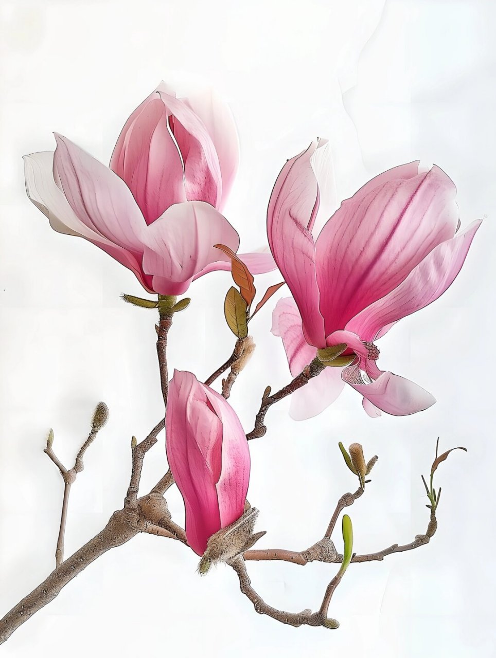 玉兰枝头,花朵簇簇,淡雅清新,宛如雪后初晴的美景