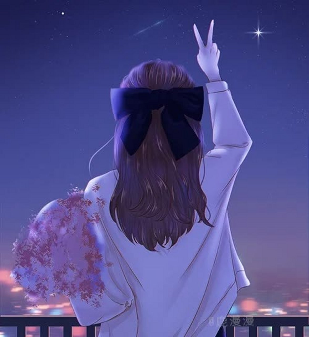 动漫唯美背影插画   #二元# #动画# #腐化乄雨林灵# ?