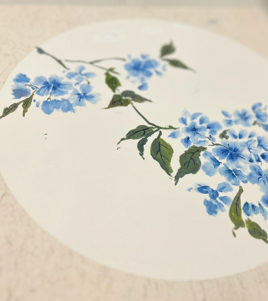 0299自学国画第二天(2100)  "蓝雪花"94越来越有手感啦!