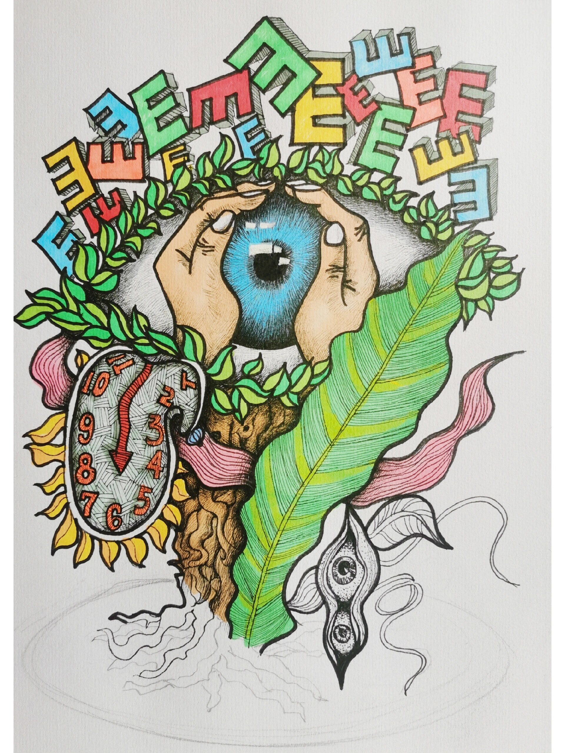 爱眼护眼绘画图片