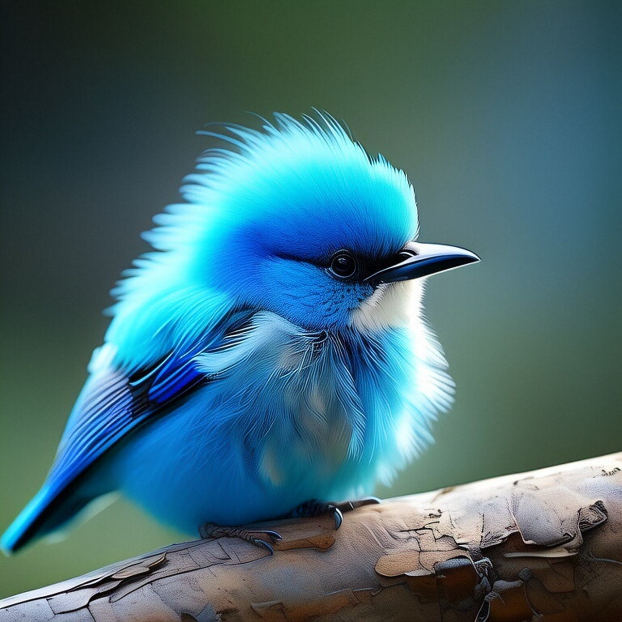 毛茸茸的小蓝鸟,可爱至极!