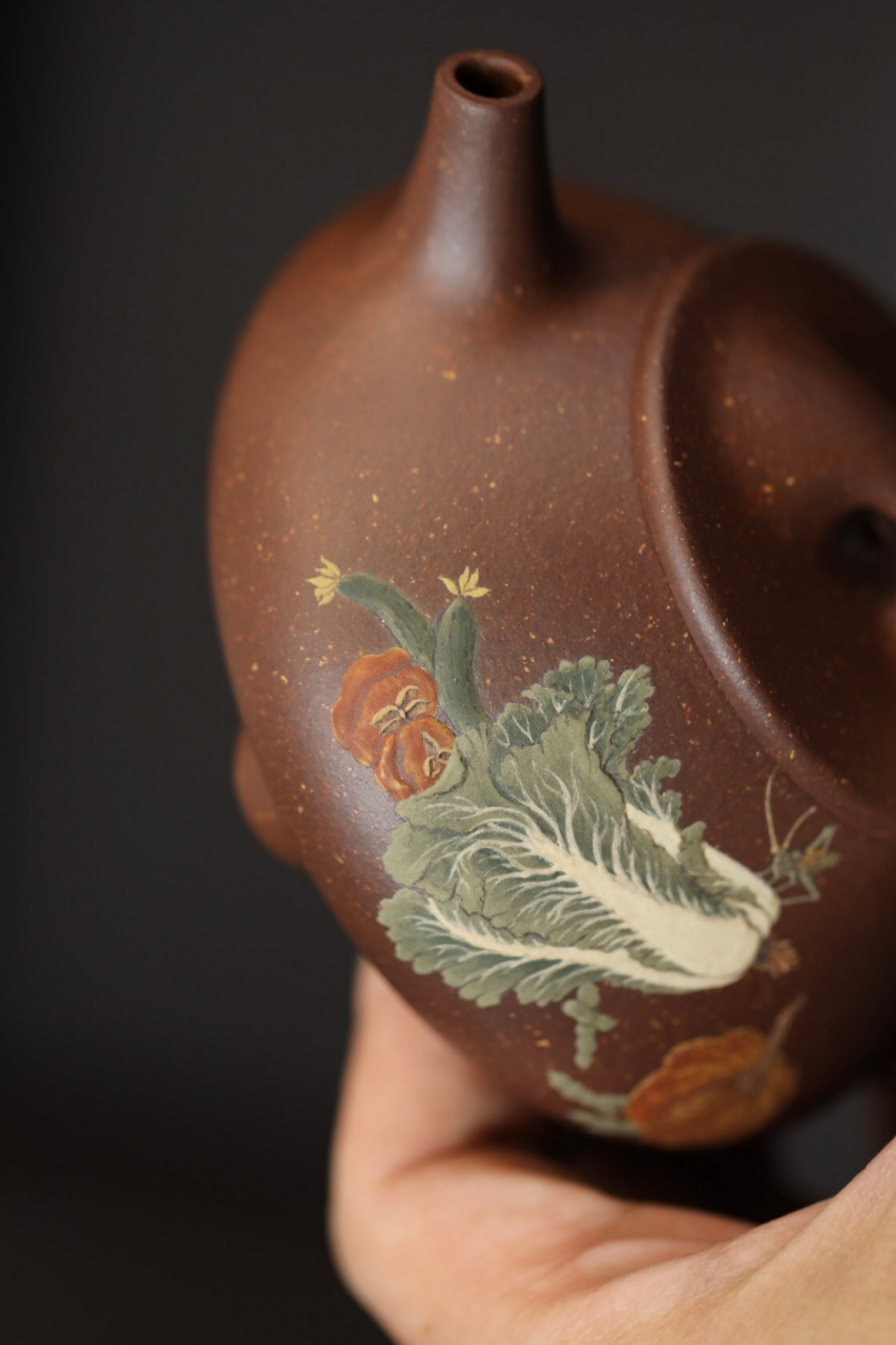 满瓢·泥绘·全手工    张志清高徒泥绘 容量230cc/极品调砂底槽清