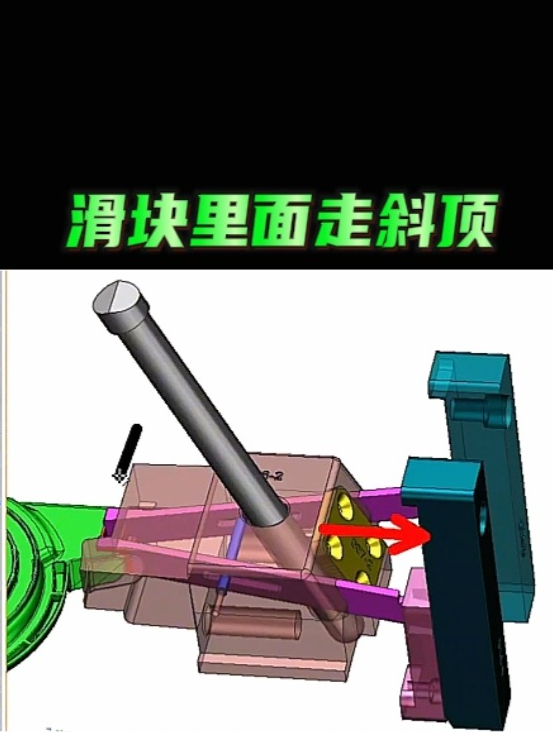 滑块里面走斜顶没有几个人能想到这个结构简单吧