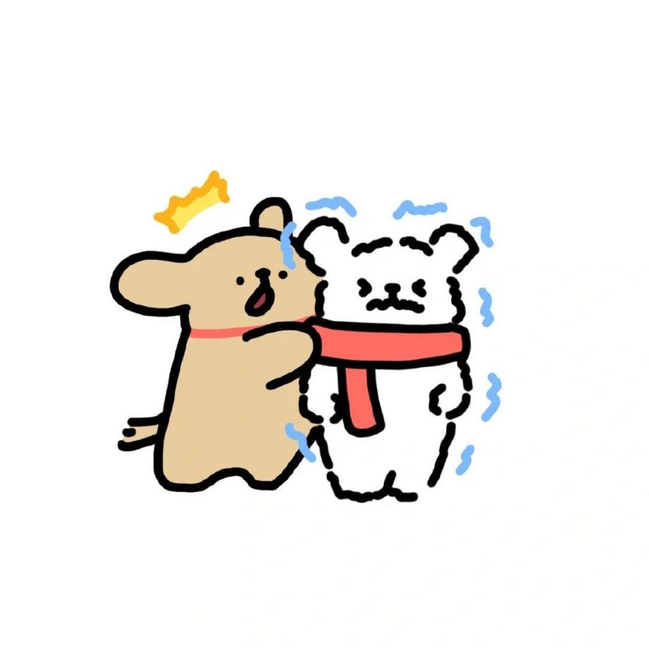 抱抱表情包  我的好朋友最近开始谈恋爱啦,她告诉我,和她的男朋友聊天