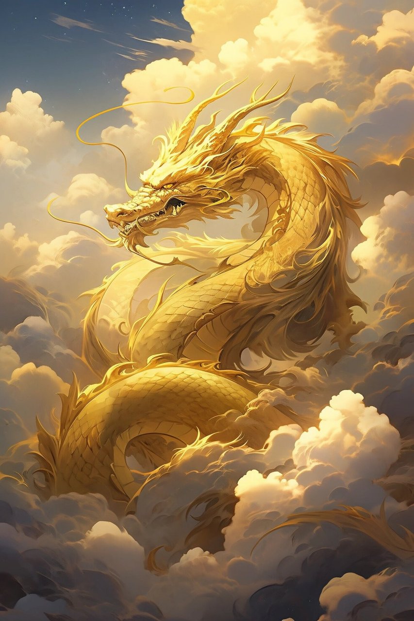 真龙图片02霸气  真龙天子降临世间,其威严霸气震慑四方,令众生俯首