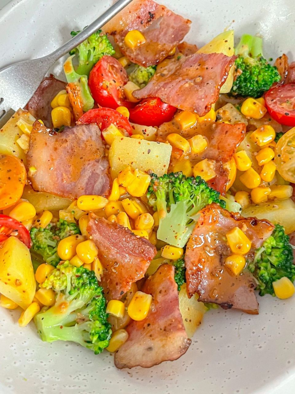 轻食减脂餐土豆培根沙拉 随手做了一道土豆培根沙拉,没想到竟然如此