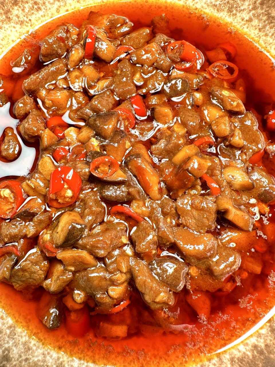 秘传香菇牛肉丁96,香辣过瘾,回味无穷!