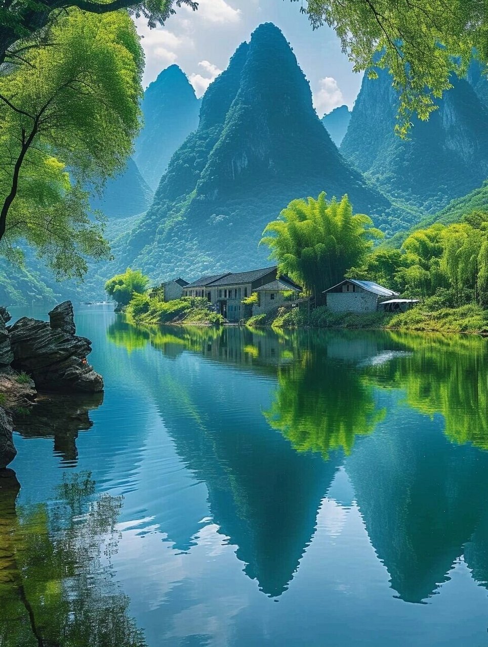 森林山湖美景,人间仙境  9995 湖光山色,仿佛是大自然的馈赠,环绕