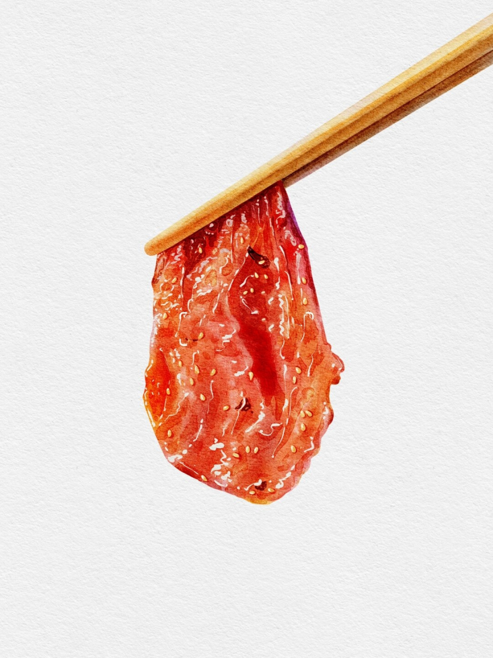 ipad水彩美食插画绘画过程分享  牛肉片