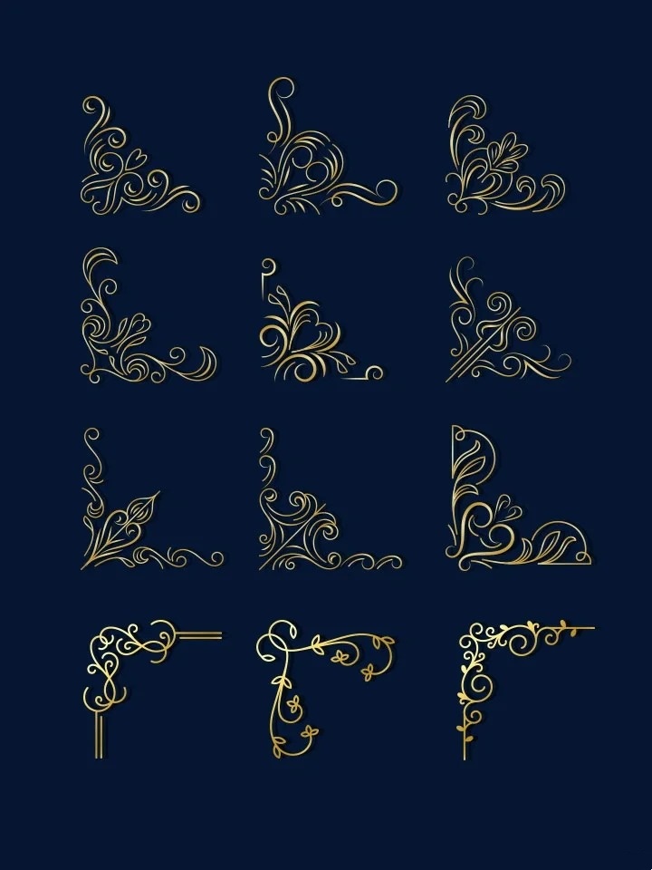 花边线条图片 宝宝们, 分享一组超美的花边线条图片,简单的线条勾勒出