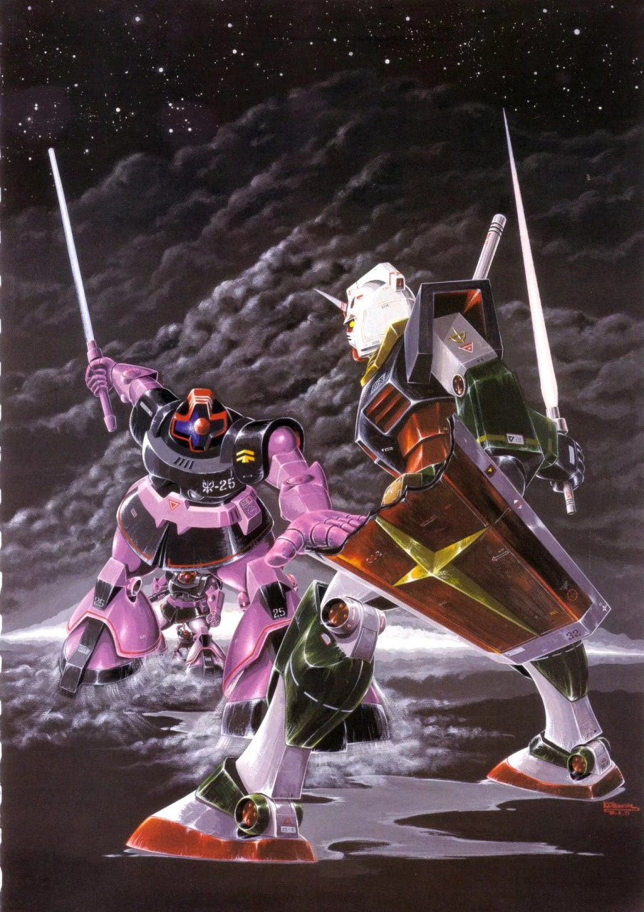 著名设计师大河原邦男绘制的一组宇宙世纪插画作品,展现了ms间的战斗