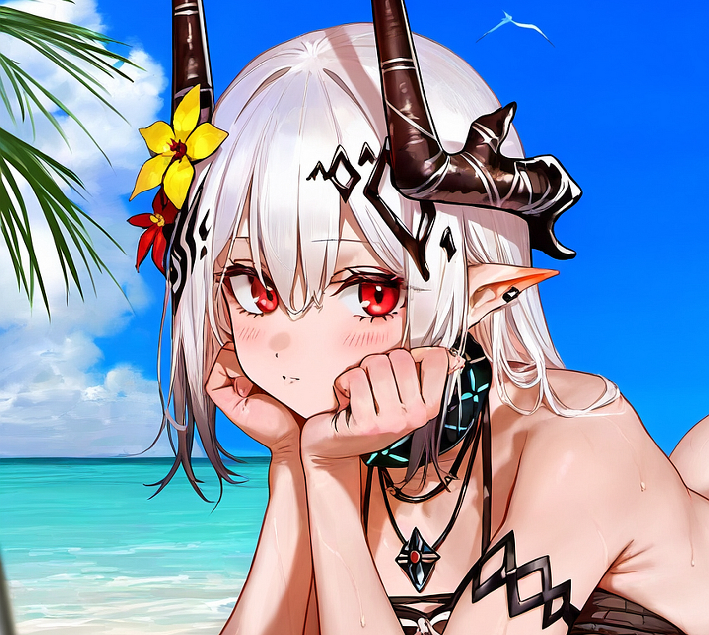 明日方舟# 想和泥岩小姐一起在海嬉戏[awsl]