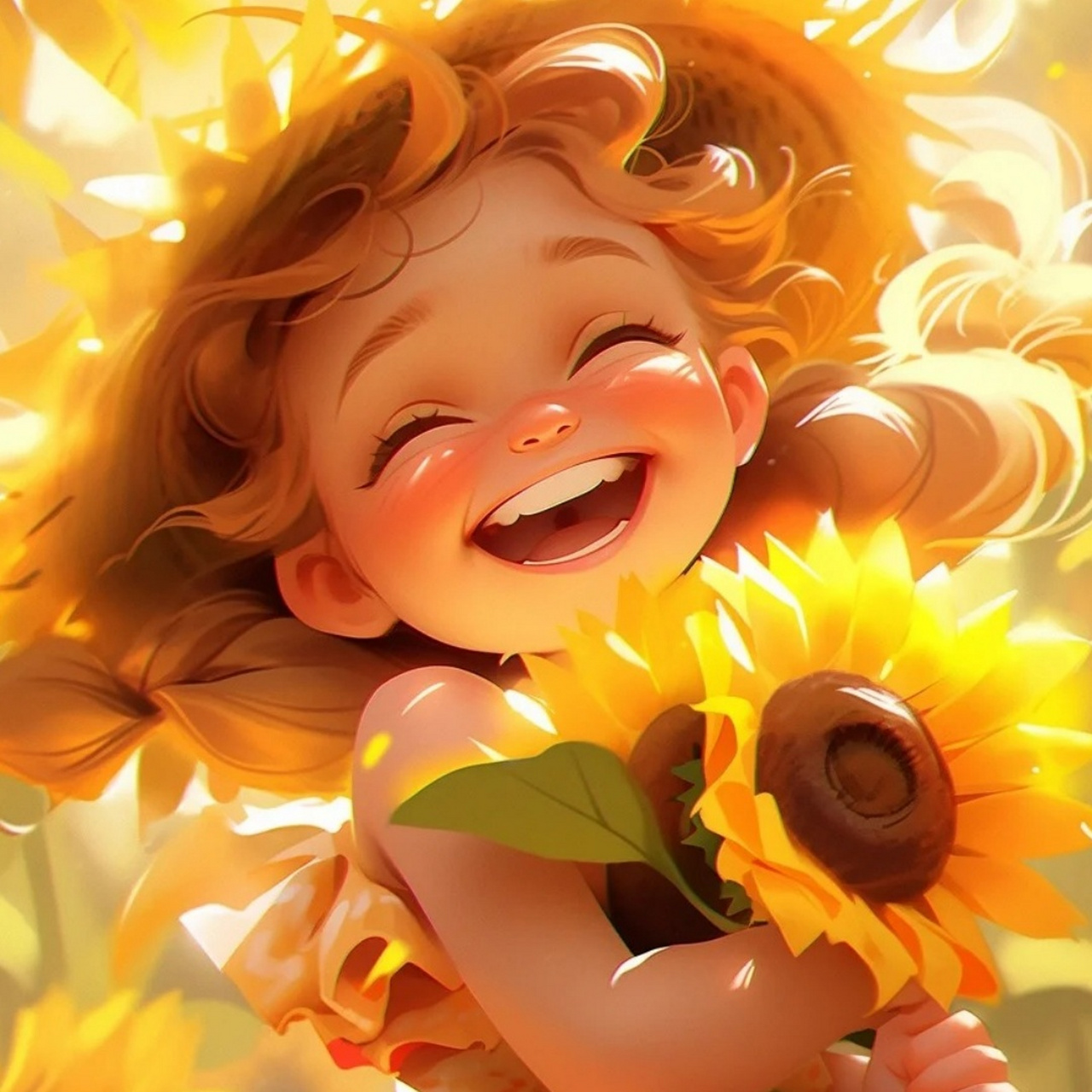 向日葵头像图片  98每一朵向日葵都像是太阳的使者,它们用最美的