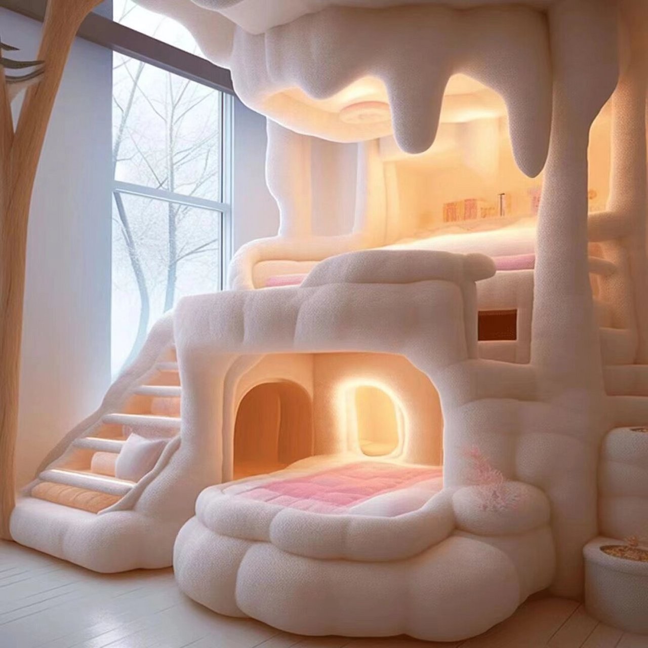 公主梦幻卧室白色奶油系列你选哪一间