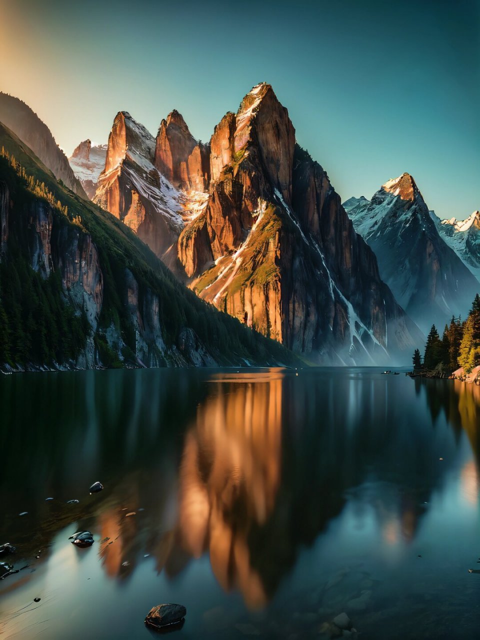 夕阳下暖色的山间风景  夕阳渐渐西下,天边泛起一片金色的余晖.