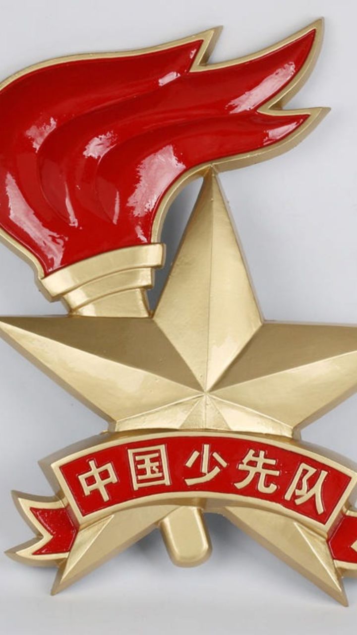 少先队队徽是中国少年先锋队使用的标志,由五角星加火炬和写有"中国