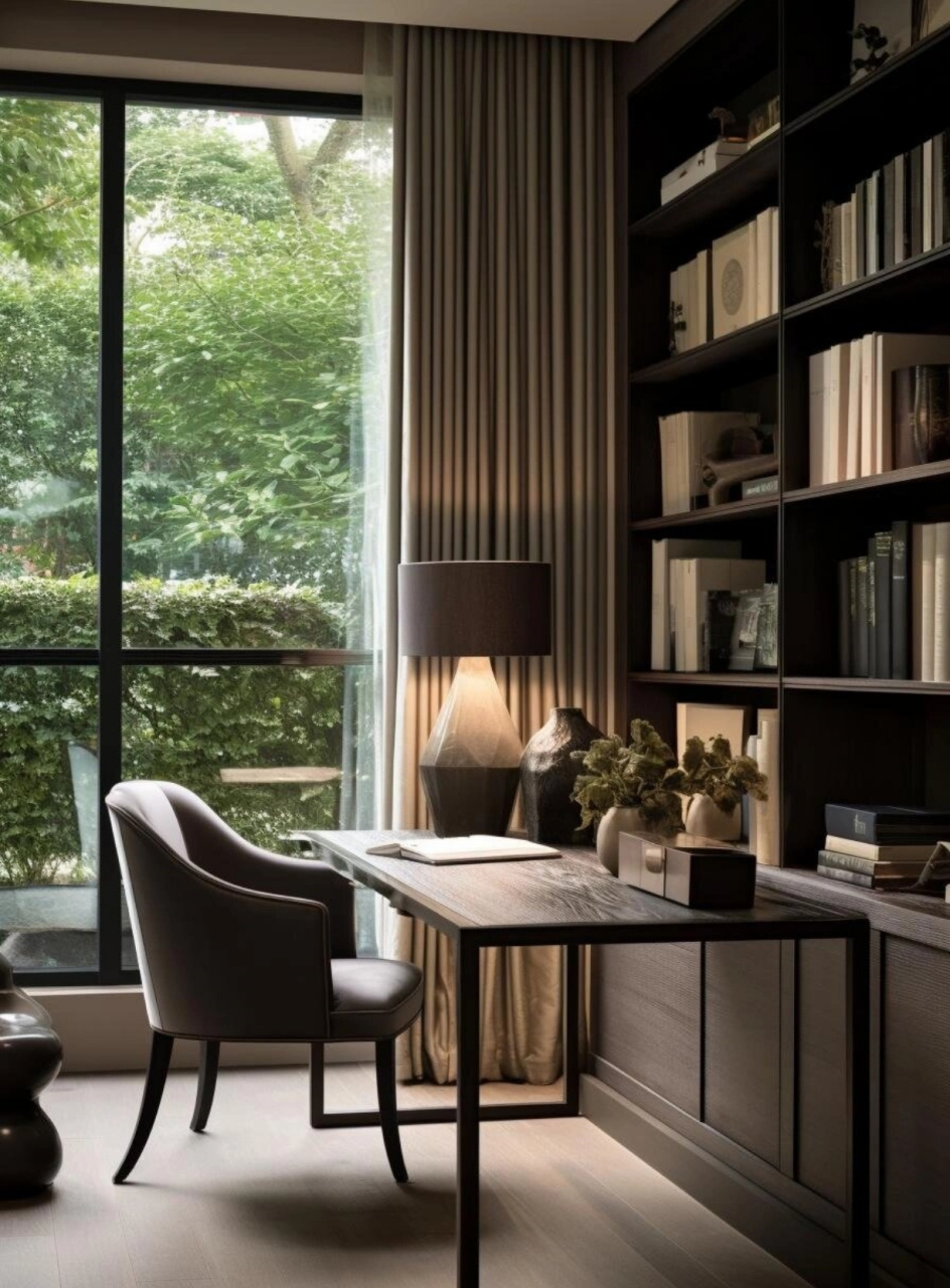 现代风格书房  9295想要打造一个既时髦又舒适的书房吗?