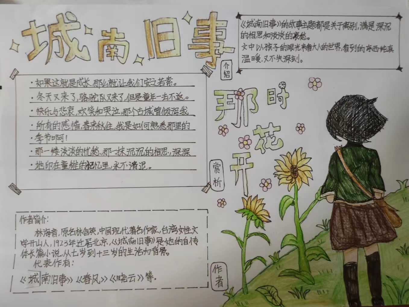 城南旧事手抄报简单又漂亮 哈喽同学们,简单漂亮的城南旧事手抄报范例