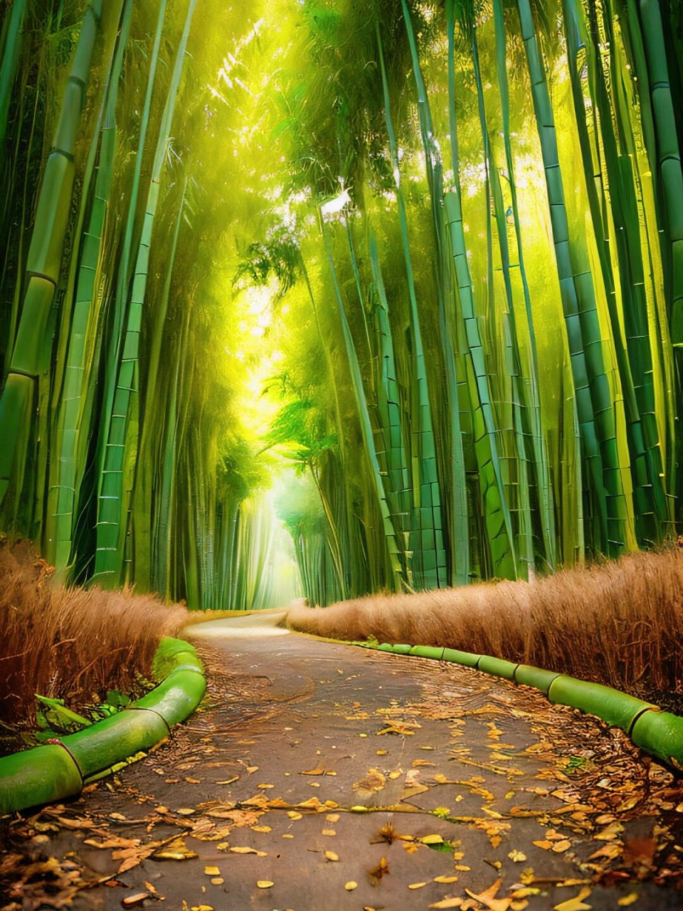 治愈竹林壁纸  映入眼帘的是一张清晨竹林的壁纸.