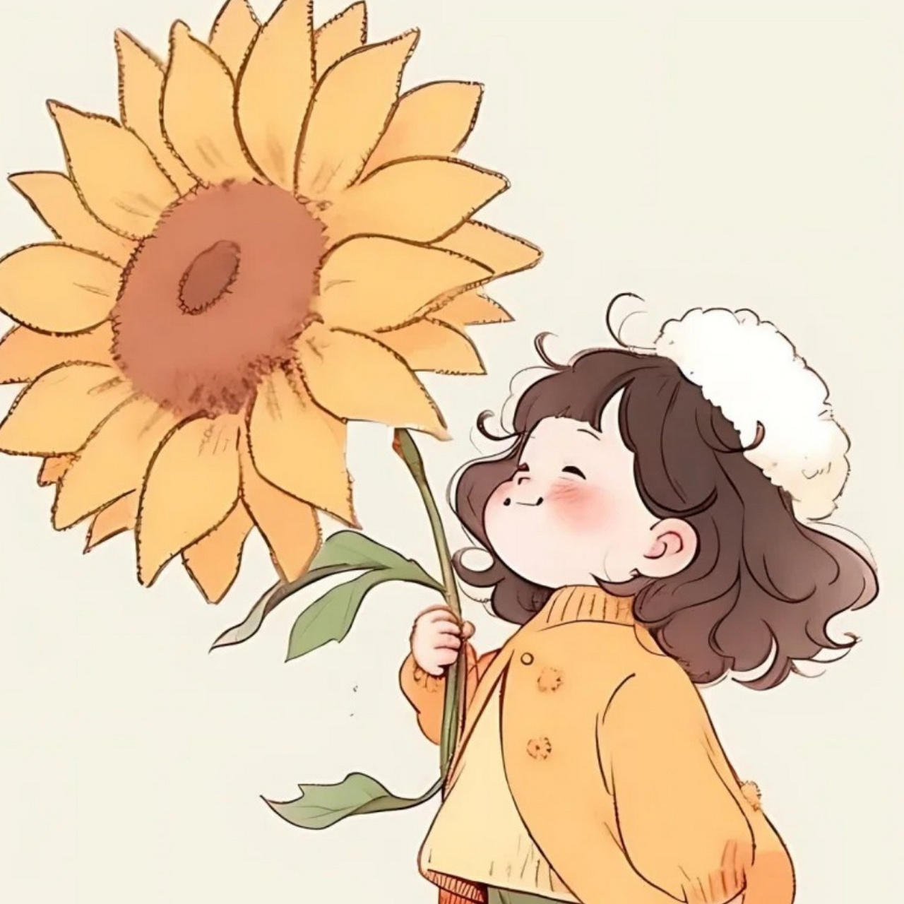 向日葵头像图片  🌼每一朵向日葵都像是太阳的使者,它们用最美的