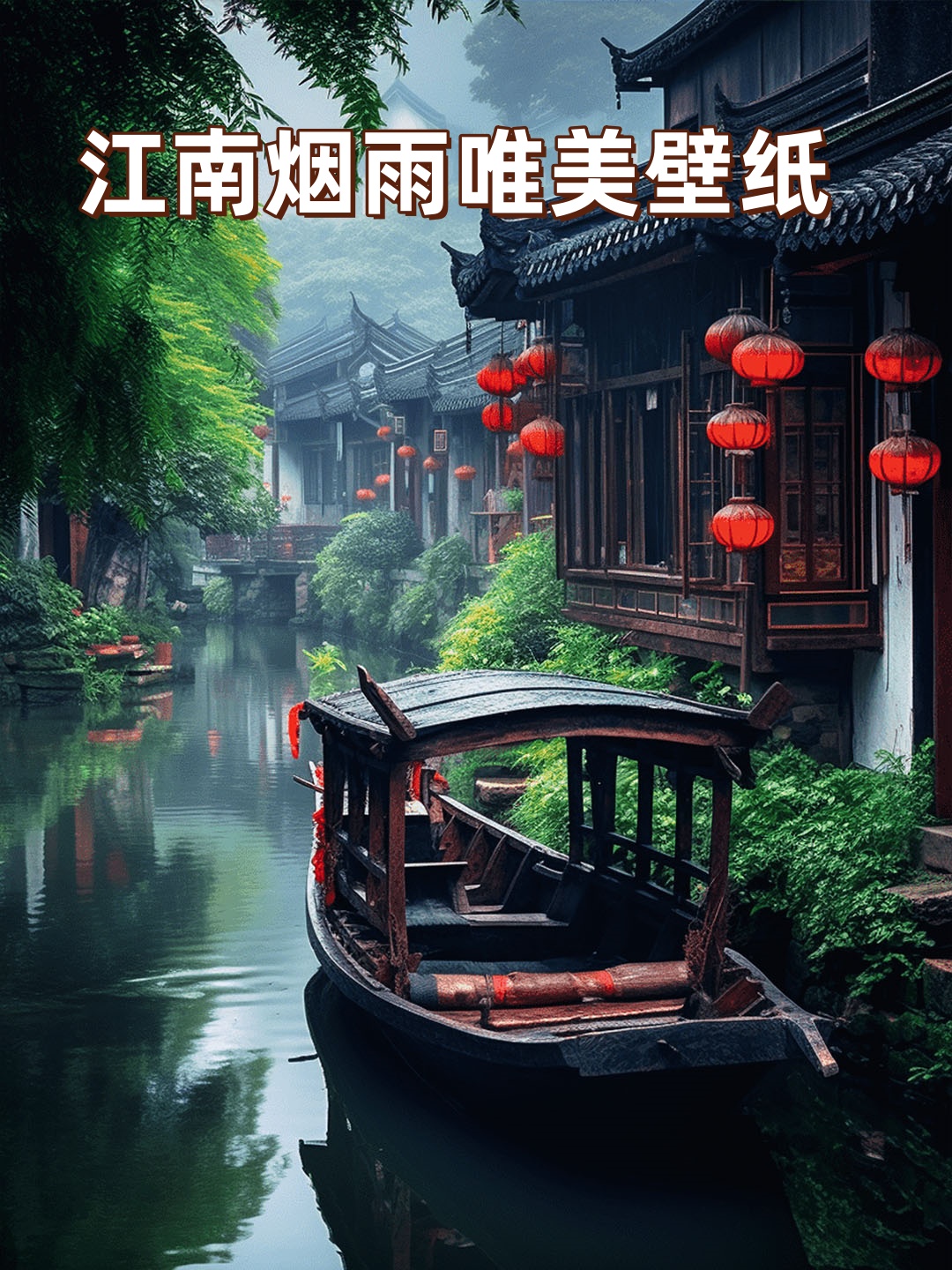 江南烟雨唯美壁纸  江南,一个充满诗情画意的地方,烟雨蒙蒙中透露着