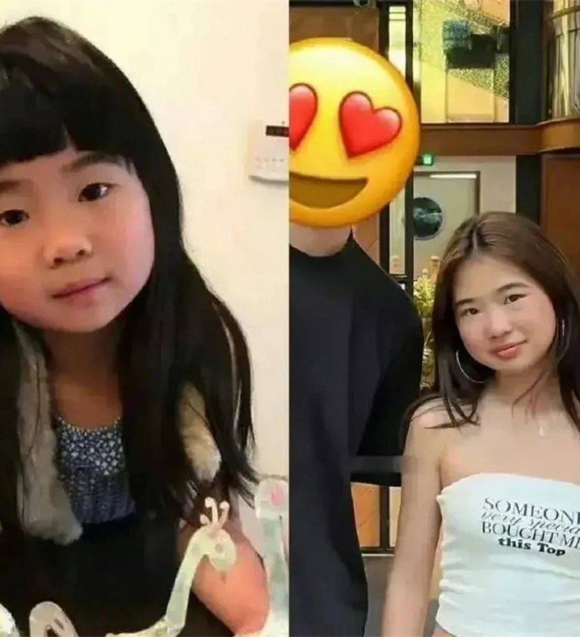 曹格女儿grace长大了,女大十八变,但脸型依旧可爱如初!