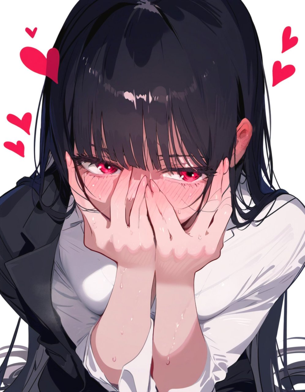 ai绘画# 害羞的动漫二次元少女