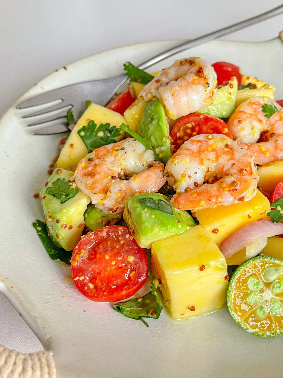 不开火的快乐95芒果虾仁沙拉01|10分钟搞定的沙拉98 食材:芒果