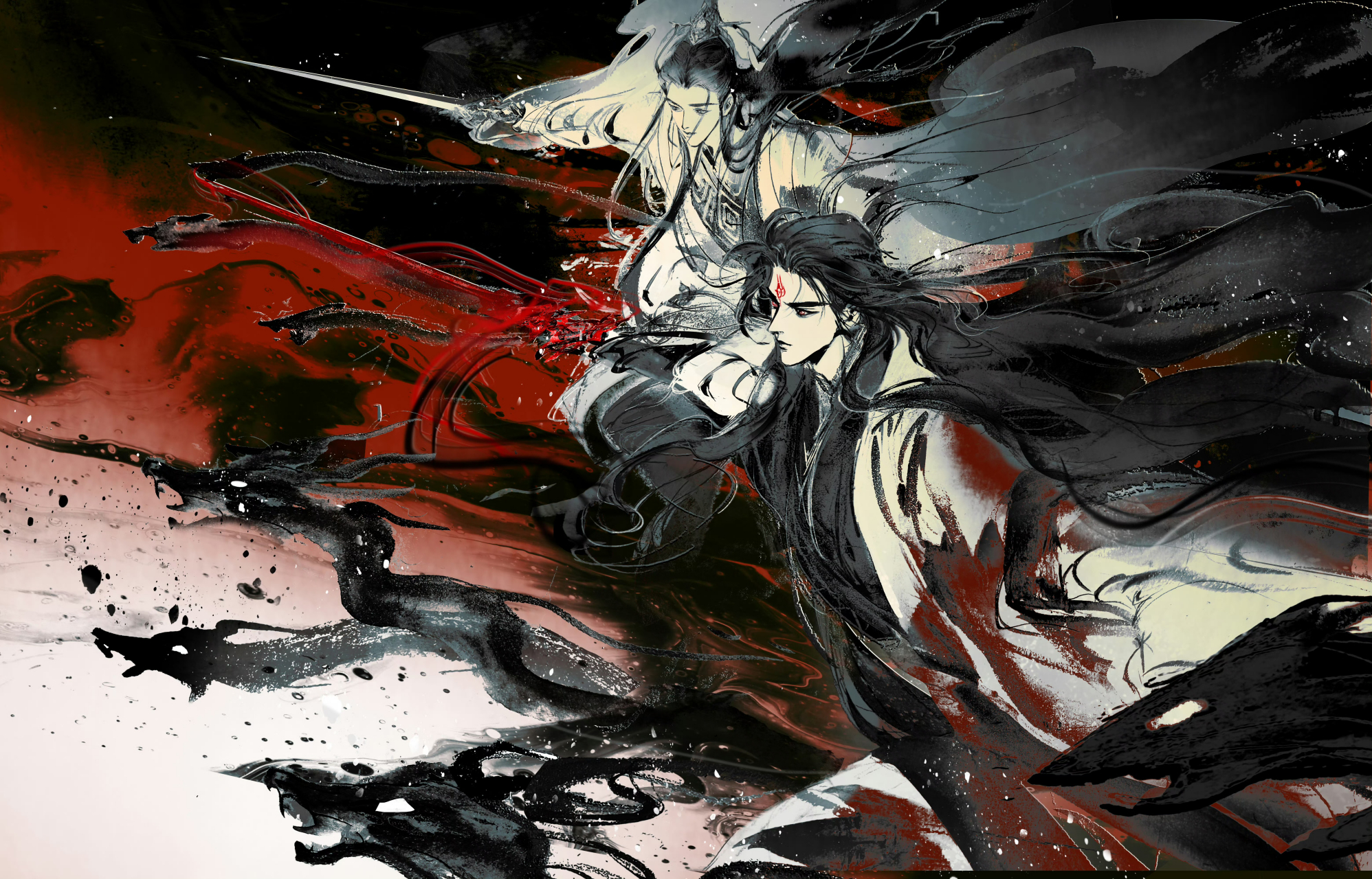 魔道祖师# 长阳太太画的三宝战斗图,真的好喜欢[心][心][心]