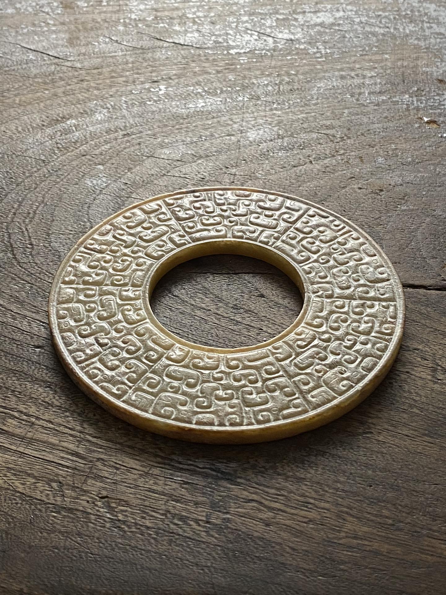 春秋战国 蟠虺纹 玉璧 礼器