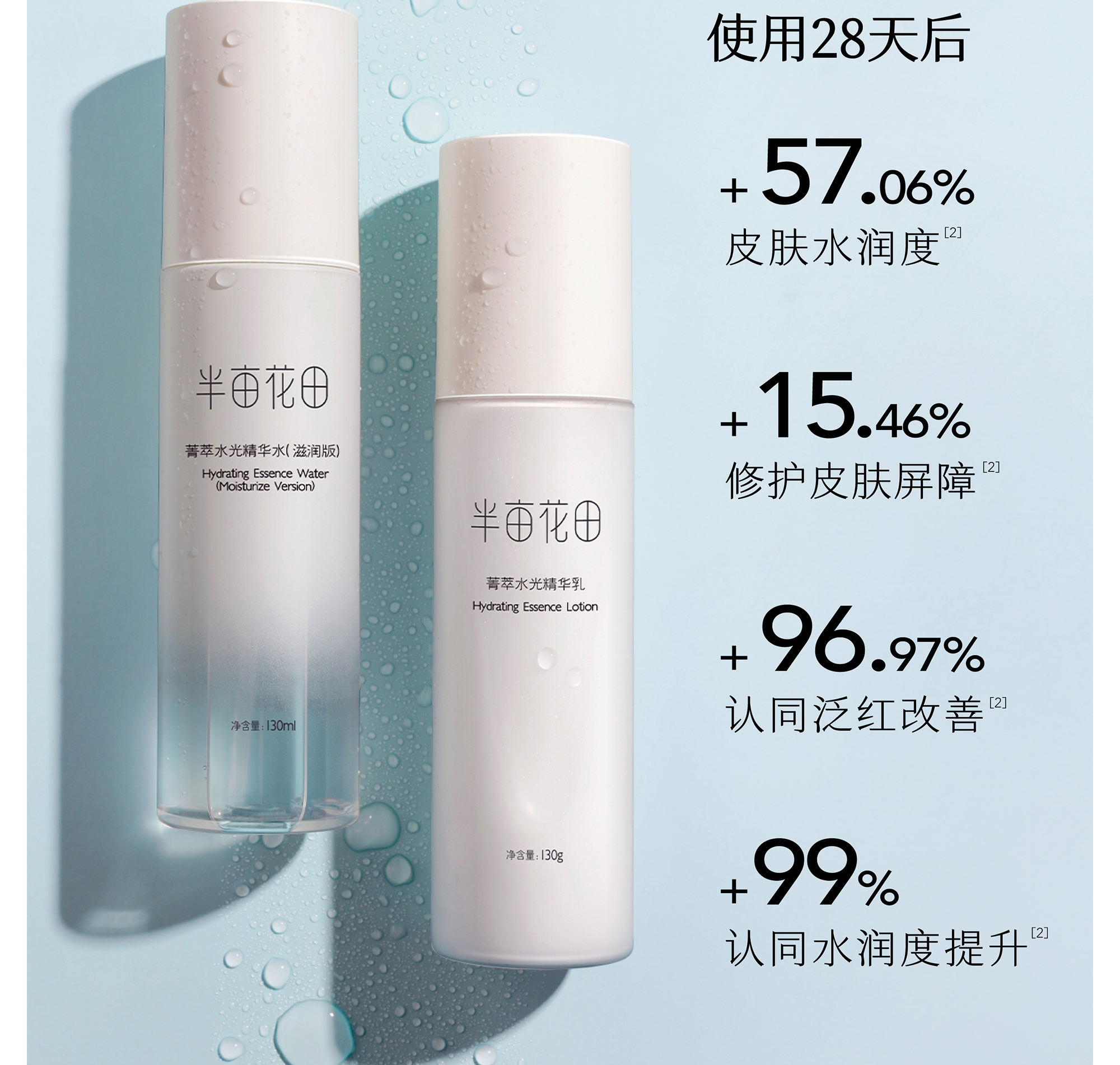 半亩花田菁萃水乳套装:敏感肌的补水保湿舒缓修护新选择