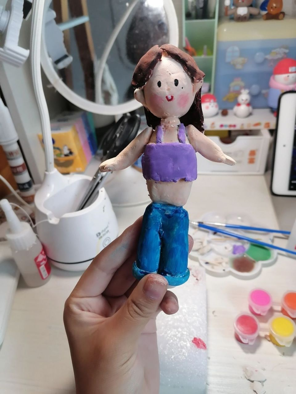 近日,我尝试制作了石塑粘土人偶,没想到第一次尝试就取得了意想不到