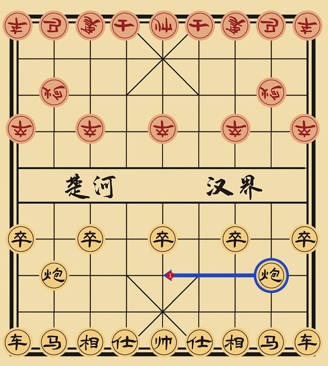 象棋中炮怎么走图片