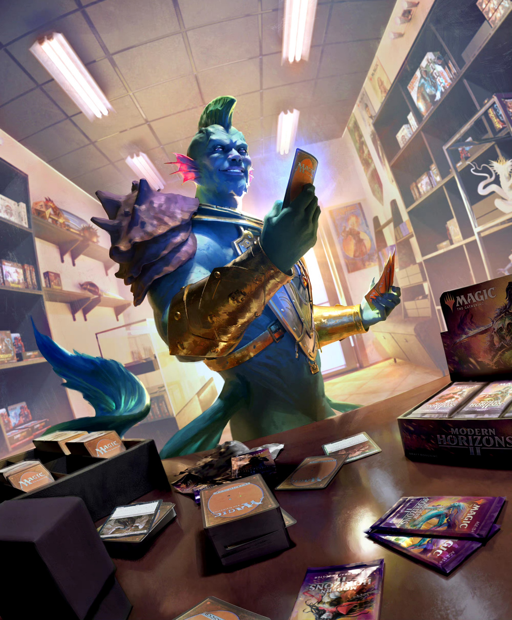 画师billy christian绘制的一组万智牌插画作品,描绘了不同牌面的人物