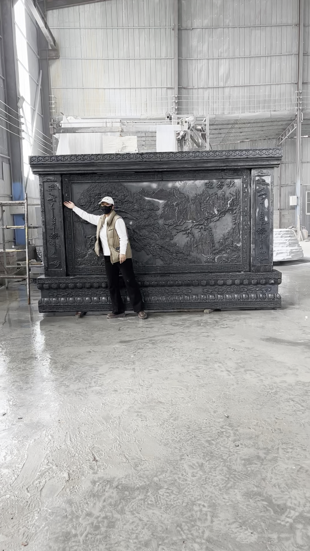 青石石雕影壁墙,别墅庭院景观影壁墙大小尺寸可以定做