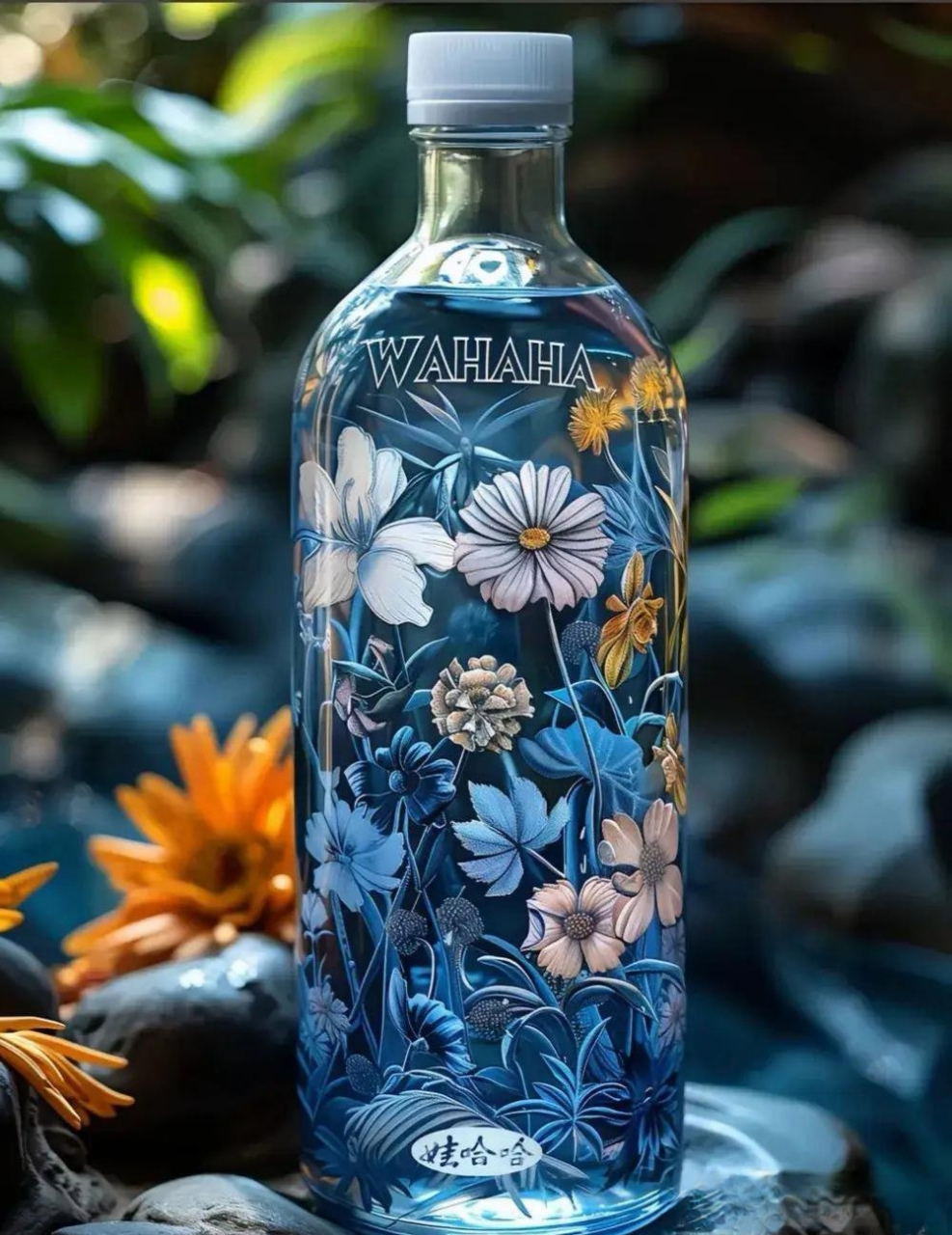 今天看到了,网上的网友给娃哈哈设计的瓶身图片,感觉挺好看的,颜色很