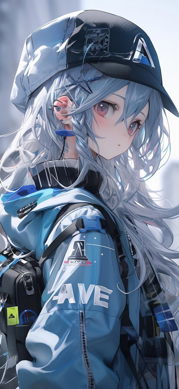 壁纸# #动漫# 个性二次元女孩壁纸,酷炫的装扮,街头风十足