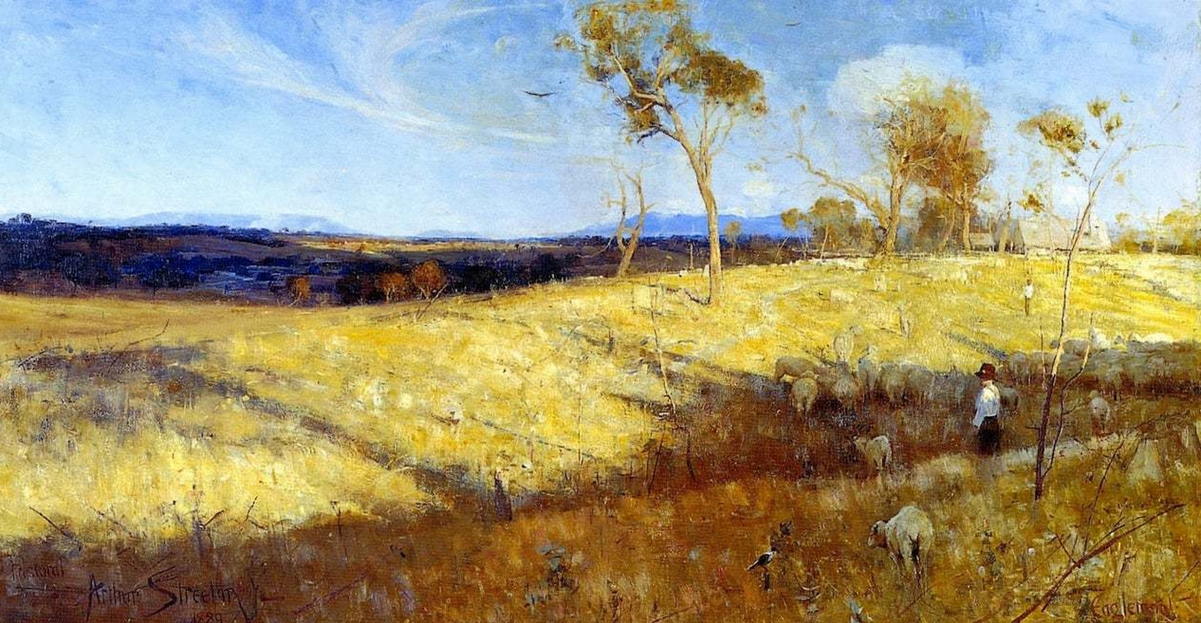 澳大利亚画家arthur streeton (1867-1943)风景绘画作品欣赏,用浓郁的