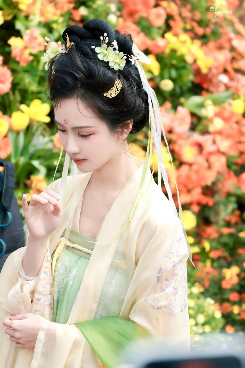 花瓣飘落,微风拂动,如花仙子🧚‍♀️一样降