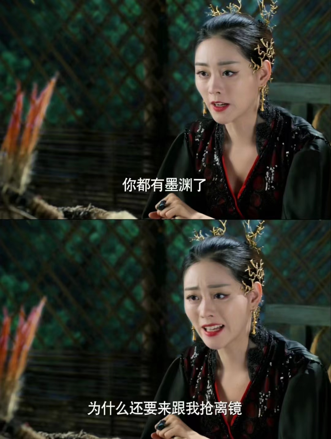 后期彻底黑化,加上服装黑红搭配,祝绪丹饰演的玄女,气场全开,有一种看