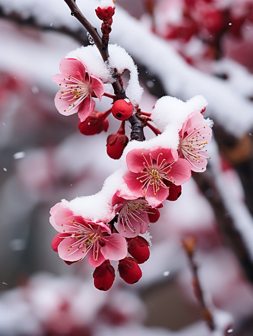 最美雪景梅花图片图片