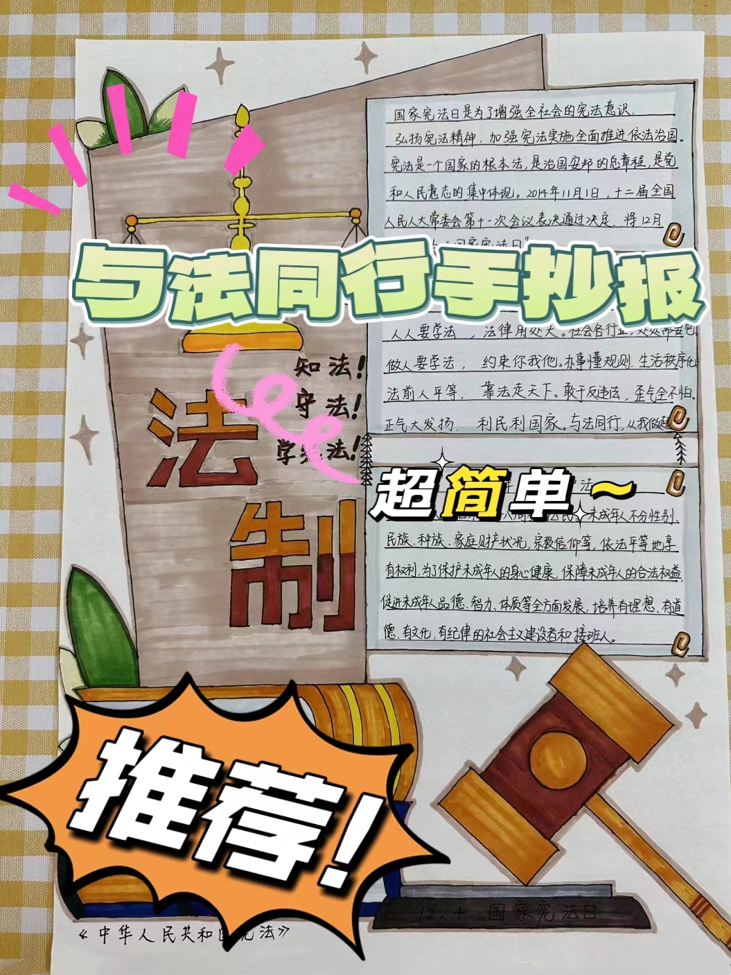 与法同行手抄报内容图片