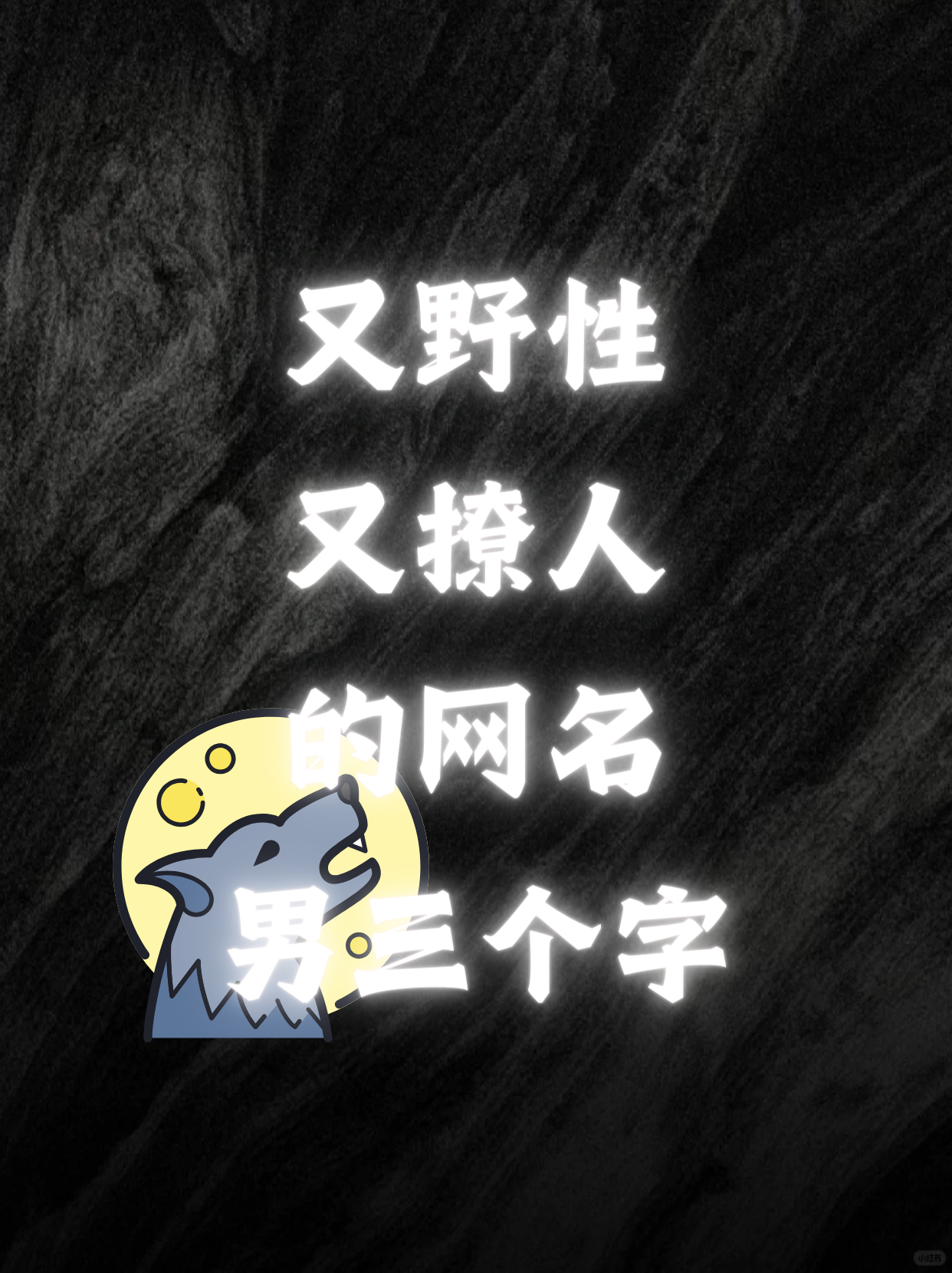 又野性又撩人的网名男三个字