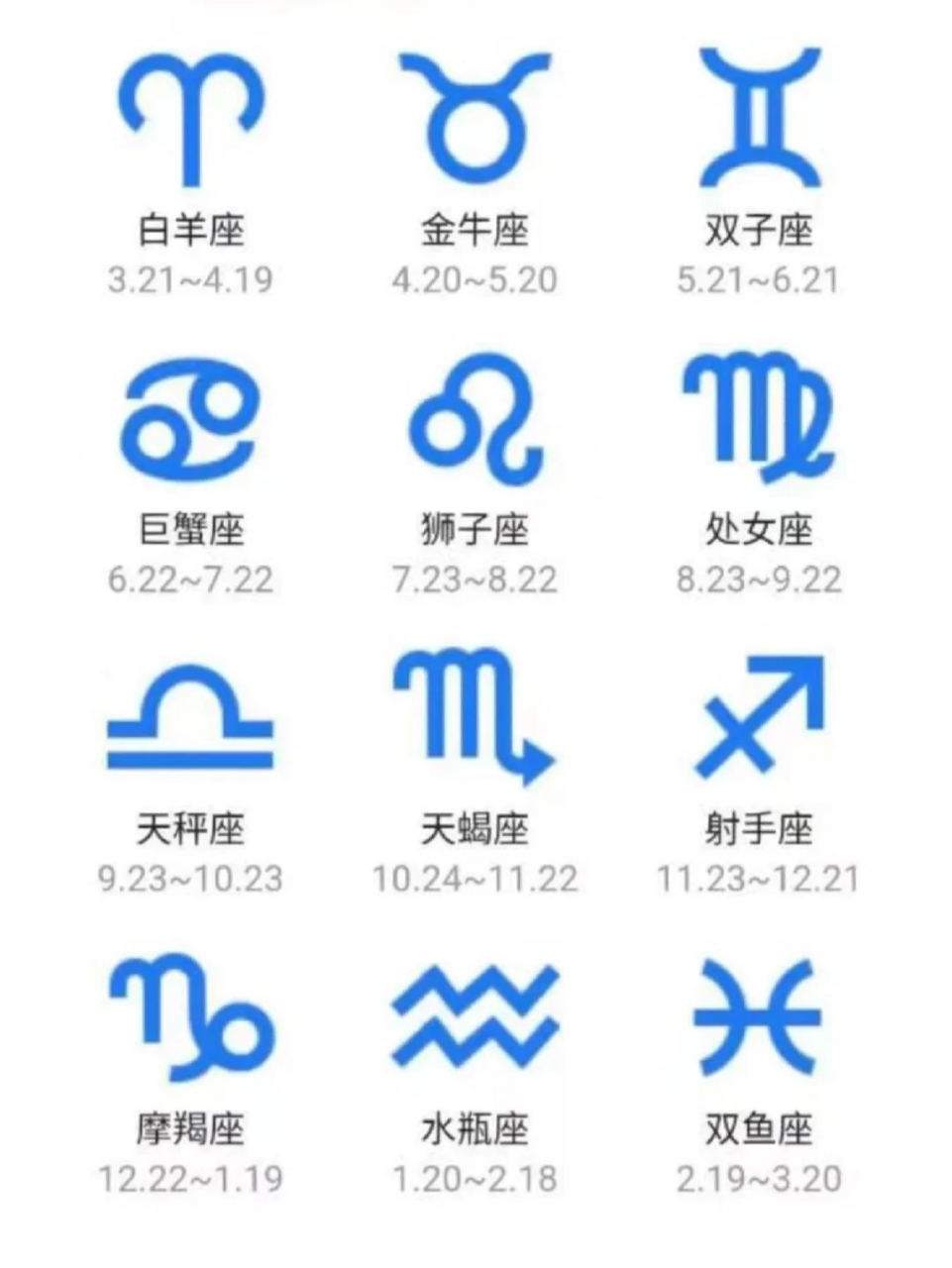 十二星座的标志图案  白羊座(aries, 7414):符号表示公羊的脸和