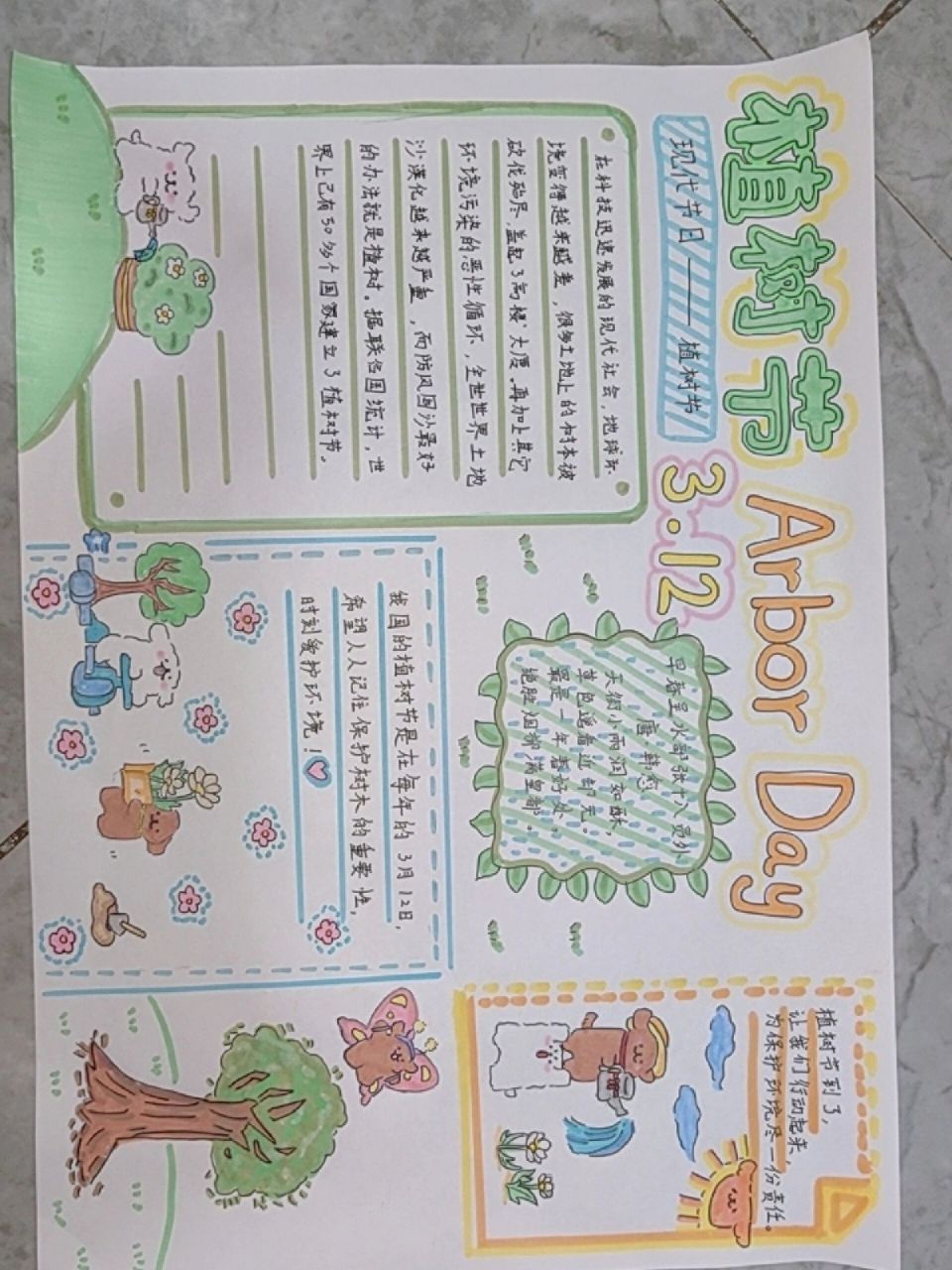 植树节的手抄报  植树节手抄报