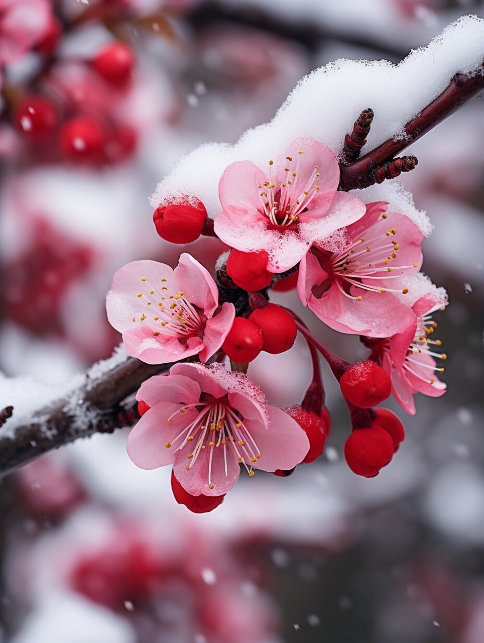 最美雪景梅花图片图片