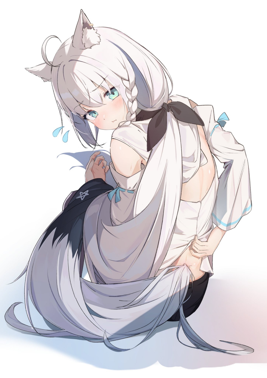 尾巴痒痒却挠不到的吹雪酱,真是太烦人啦[苦思冥想] 画师:しゃふぁ