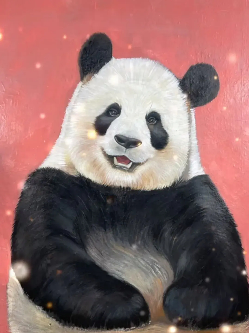 大熊猫园润的画像, 有几分像?