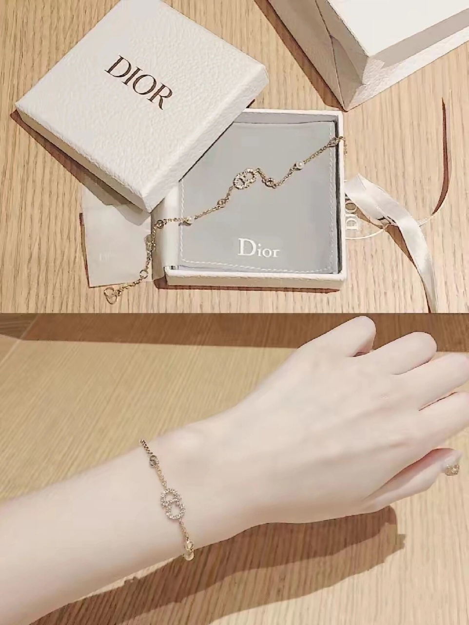 迪奥clair d lune手链,整个手腕都熠熠生辉 上手超好看的dior仙女手链