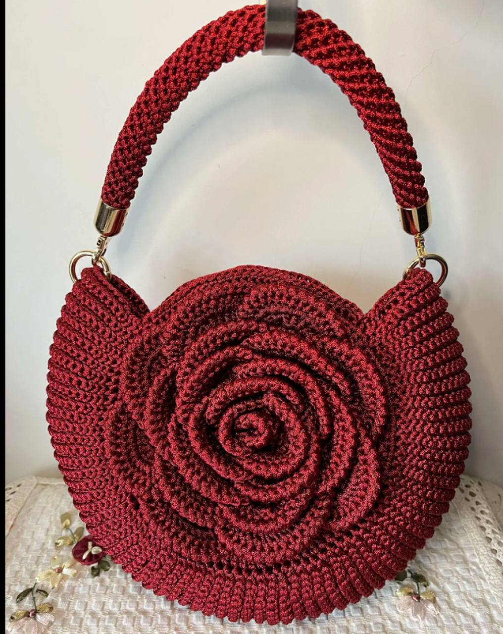 牡丹花手拎包太漂亮了,要什么颜色就有什么颜色